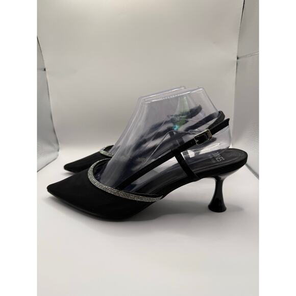 Jones New York Black Mesh Slingback Heels – Never Worn – Size 8 - Picture 7 of 13